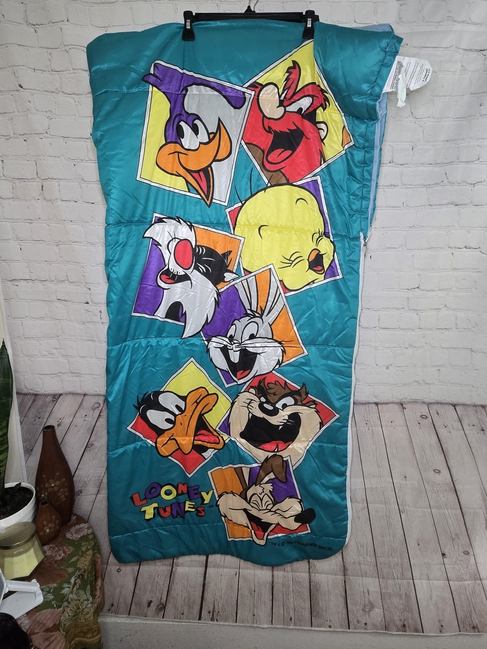 Vintage 90s 1993 Warner Bros Looney Tunes Sleeping Bag Bugs Bunny Daffy Duck Taz